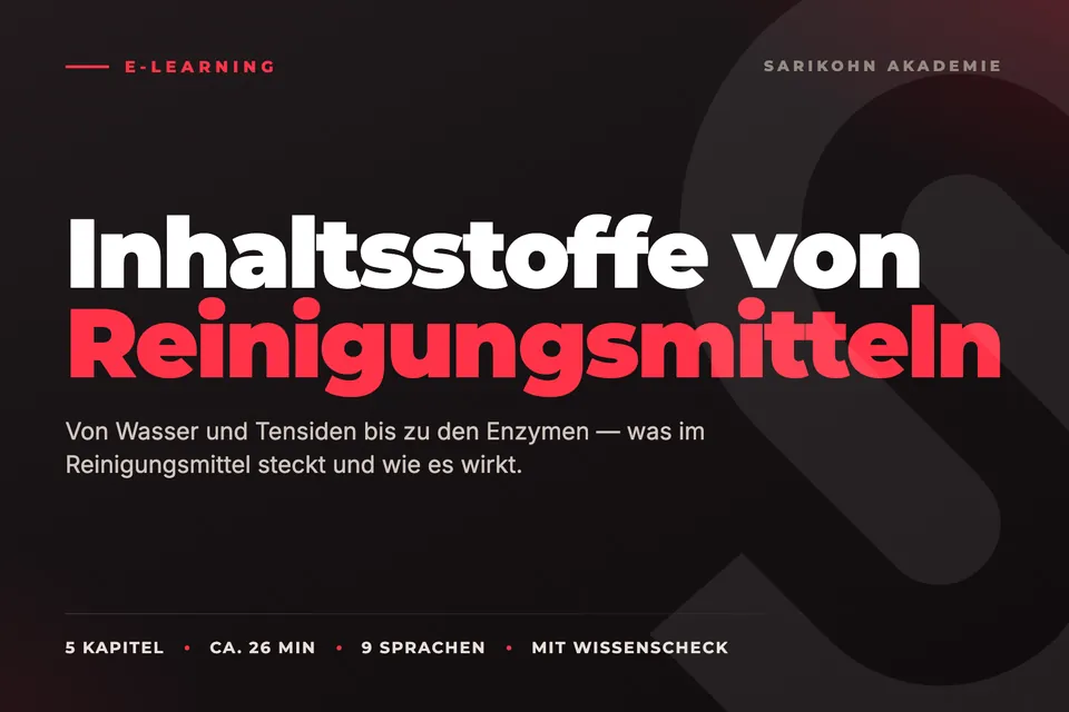 Kachel des Kurses „Inhaltsstoffe von Reinigungsmitteln“